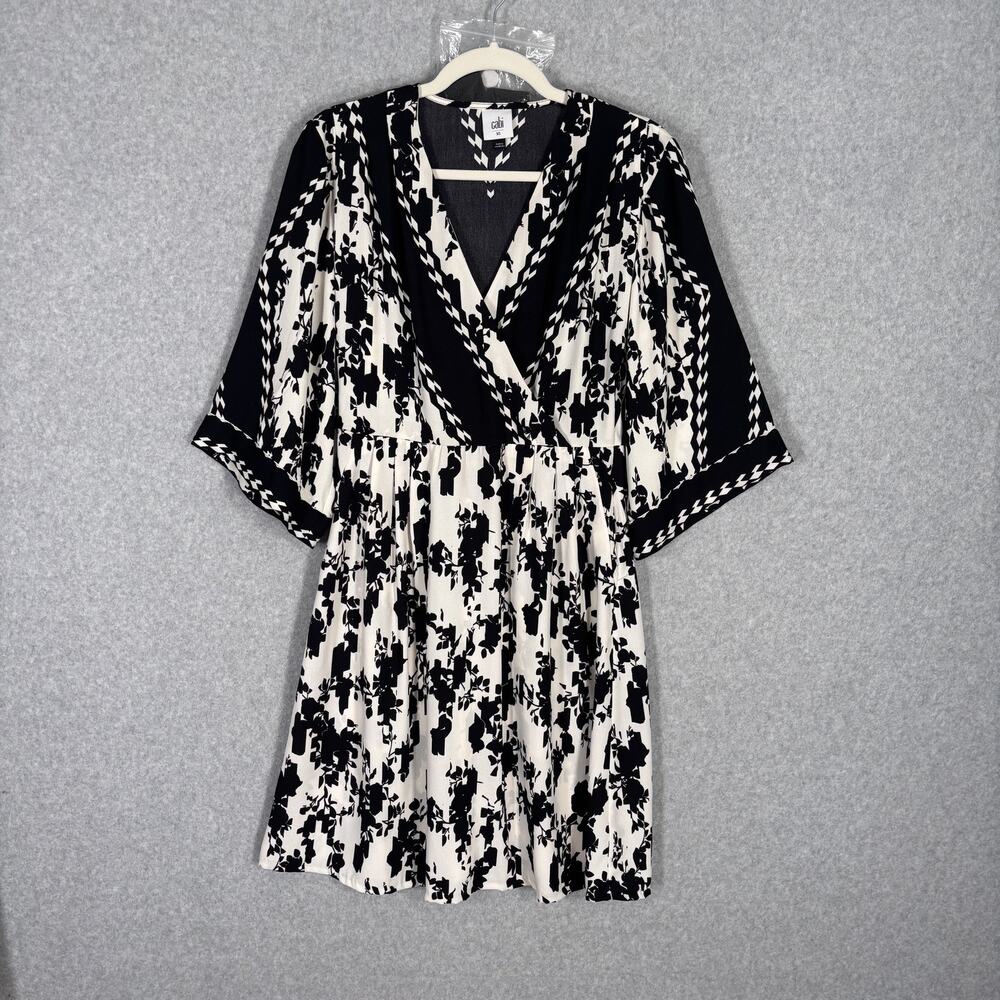 Cabi Dress XS Mini X Factor Wrap Flowy Boho Neutrals Resort Southwest 6369 NEW